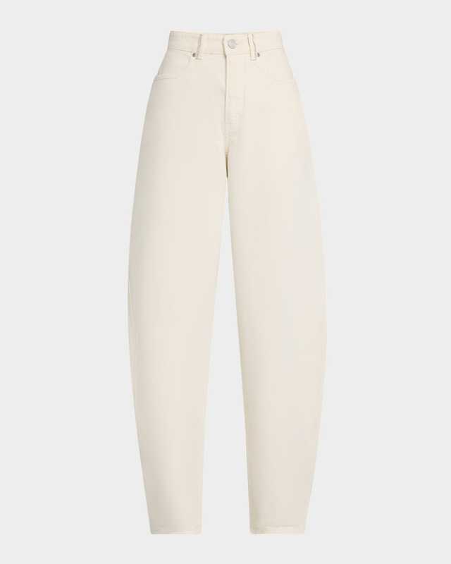 Rhinestone-Embellished Barrel Jeans